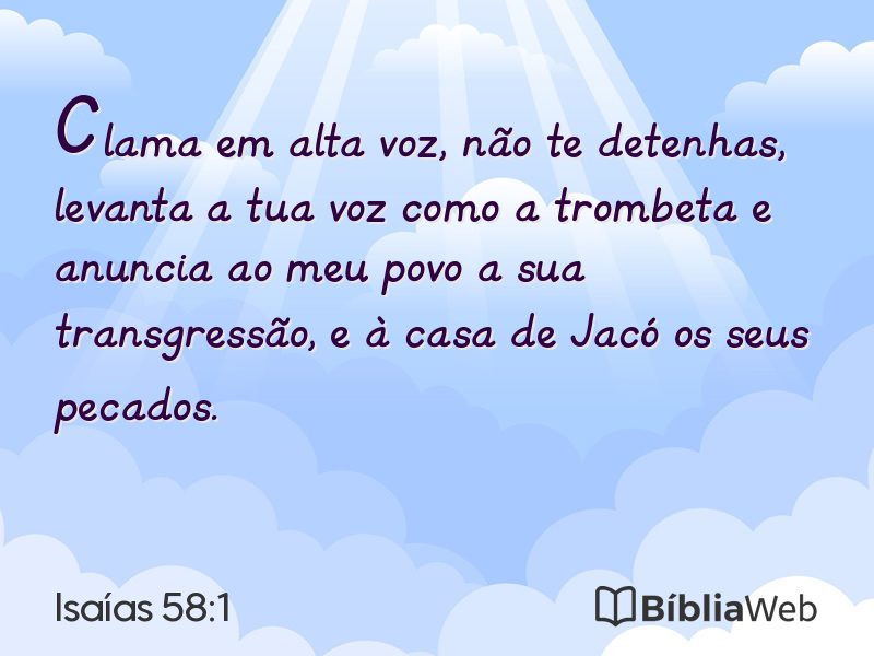 Isaías 58:1 em imagem para compartilhar