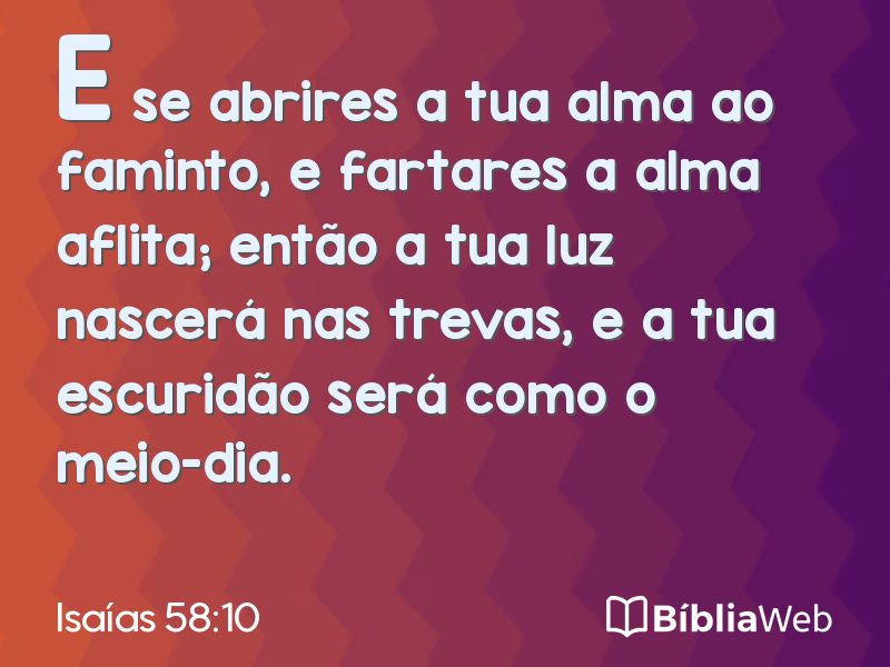 Isaías 58:10 em imagem para compartilhar