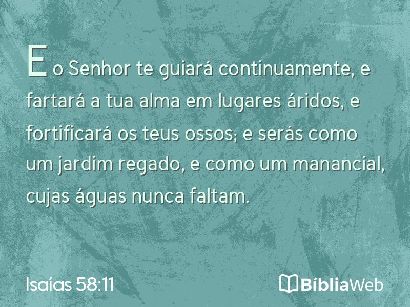 Isaías 58:11 em imagem para compartilhar