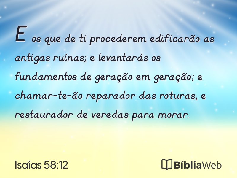 Isaías 58:12 em imagem para compartilhar