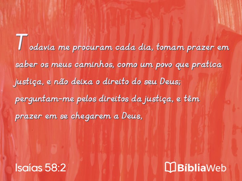 Isaías 58:2 em imagem para compartilhar