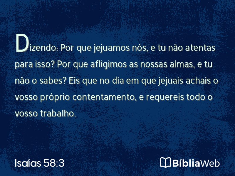 Isaías 58:3 em imagem para compartilhar