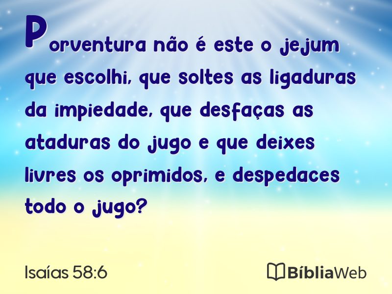 Isaías 58:6 em imagem para compartilhar
