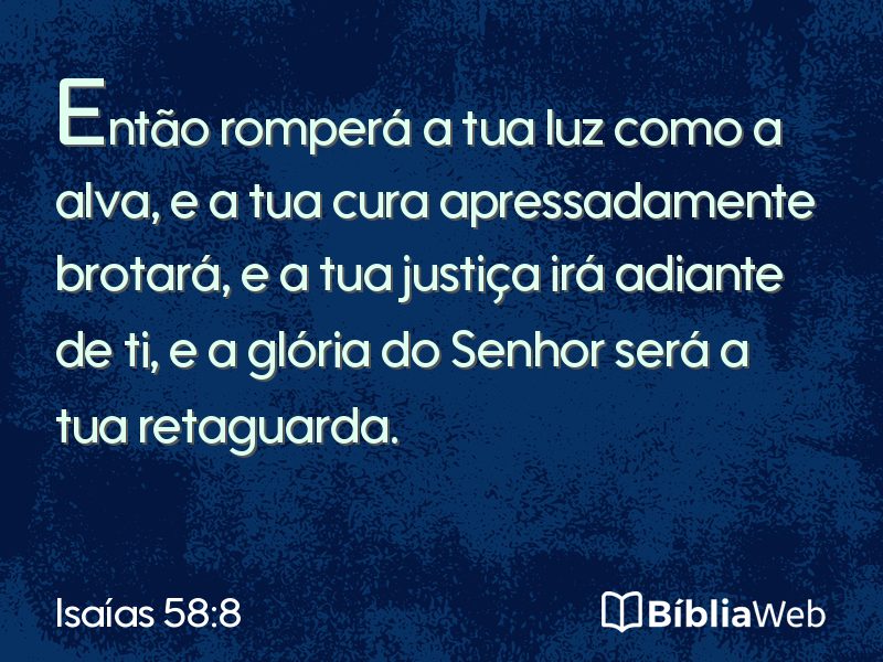 Isaías 58:8 em imagem para compartilhar
