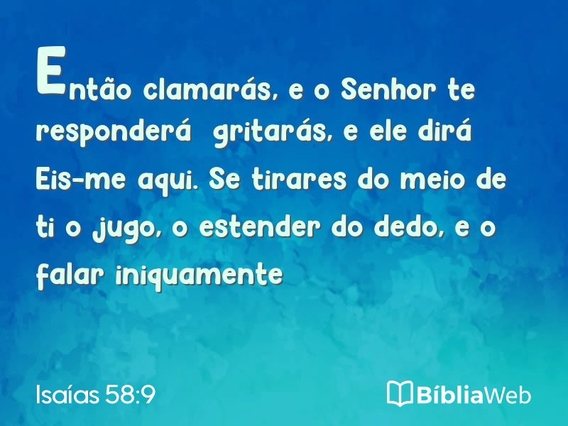 Isaías 58:9 em imagem para compartilhar