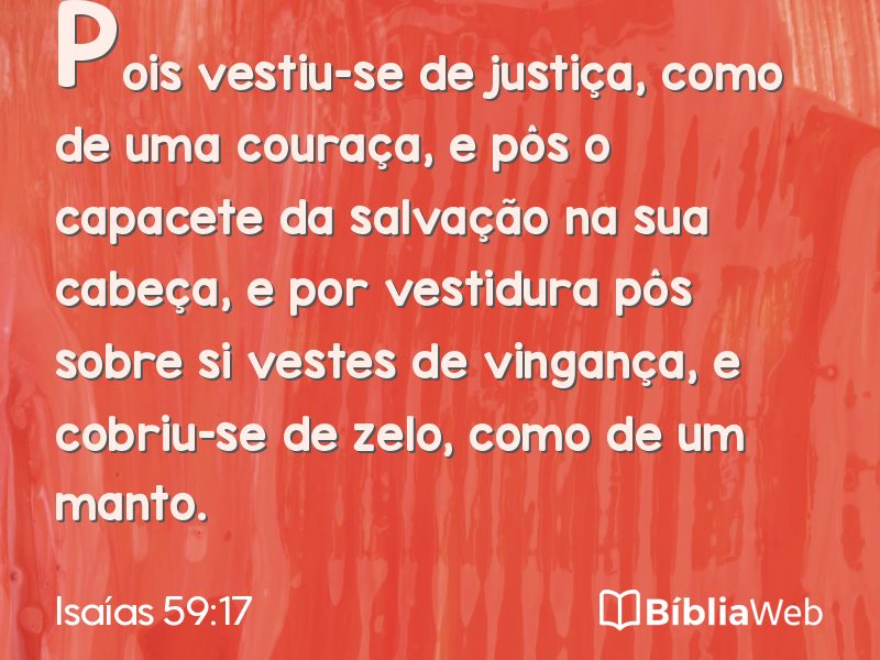 Isaías 59:17 em imagem para compartilhar