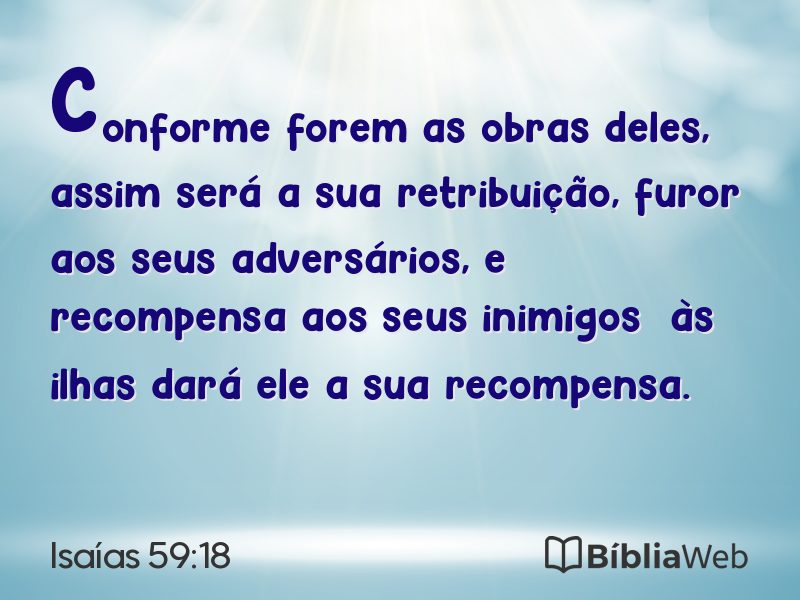 Isaías 59:18 em imagem para compartilhar