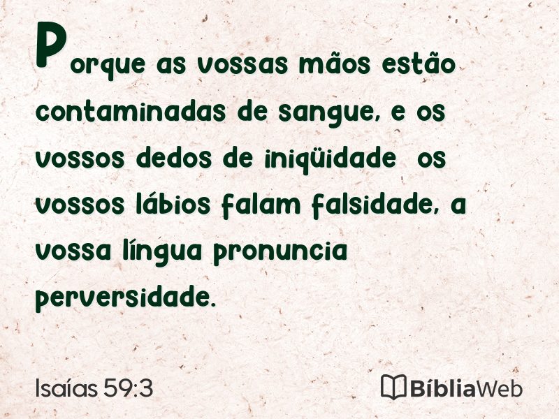 Isaías 59:3 em imagem para compartilhar