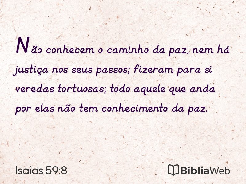 Isaías 59:8 em imagem para compartilhar