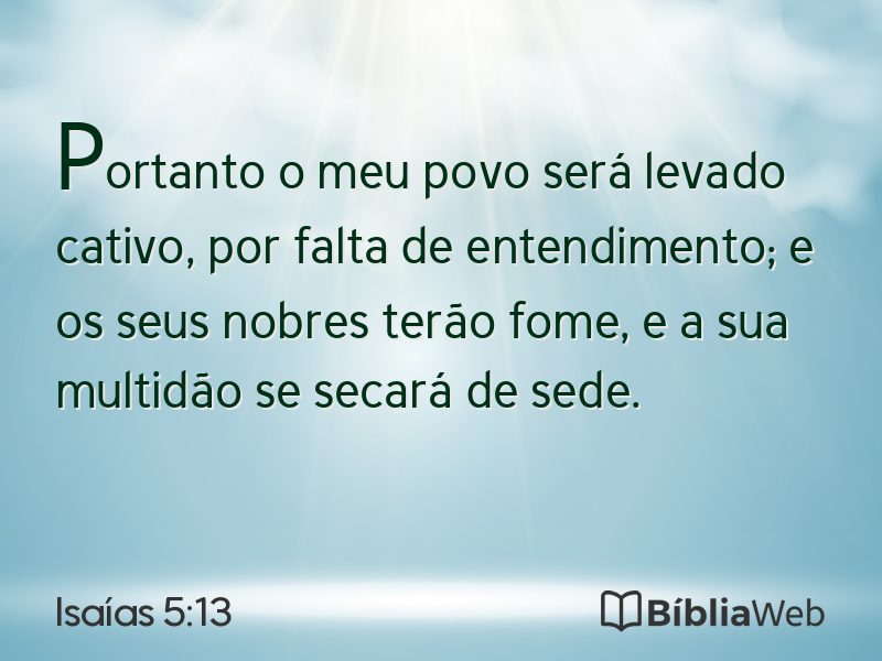 Isaías 5:13 em imagem para compartilhar