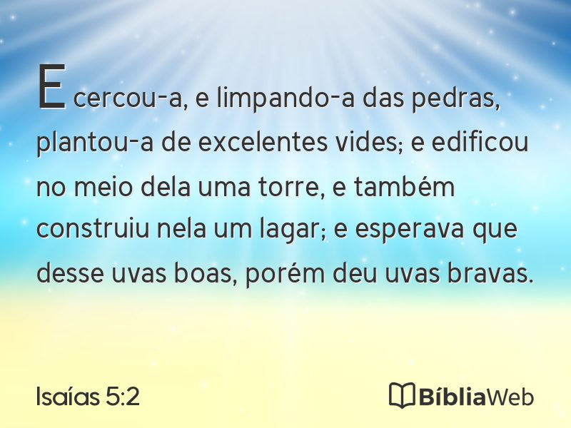 Isaías 5:2 em imagem para compartilhar