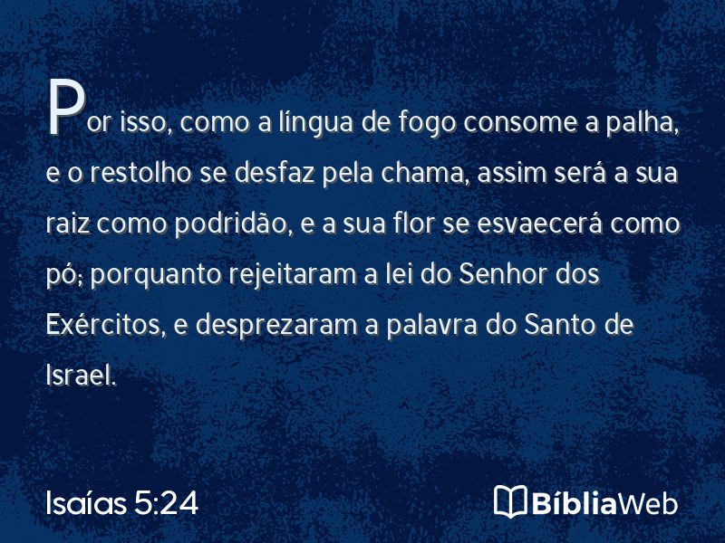 Isaías 5:24 em imagem para compartilhar