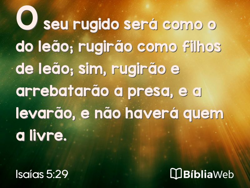 Isaías 5:29 em imagem para compartilhar