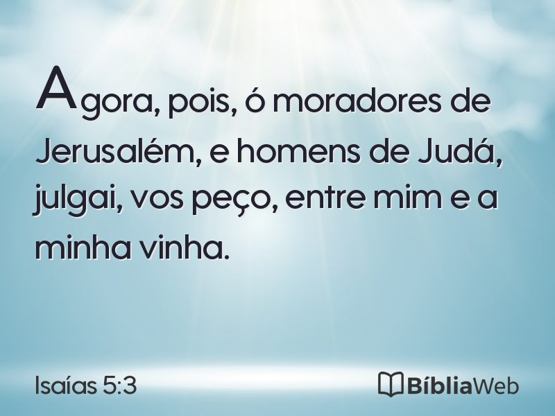Isaías 5:3 em imagem para compartilhar