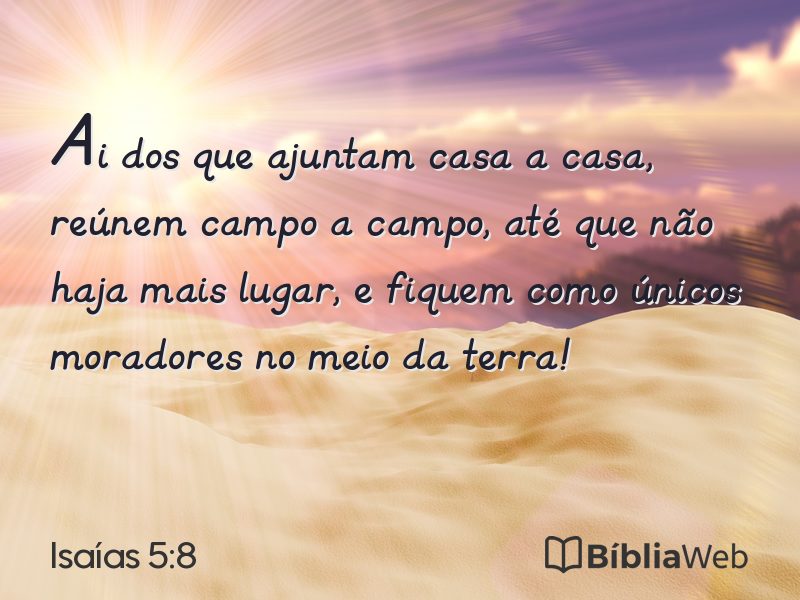 Isaías 5:8 em imagem para compartilhar