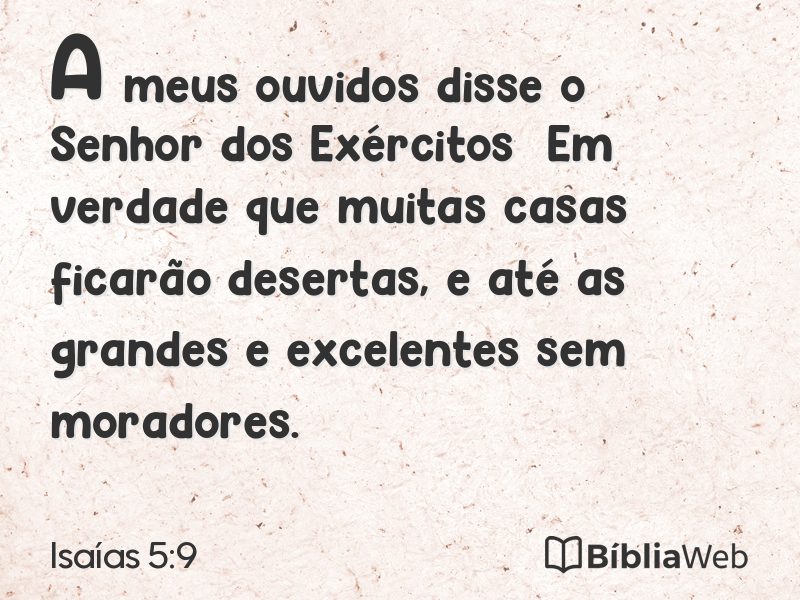 Isaías 5:9 em imagem para compartilhar