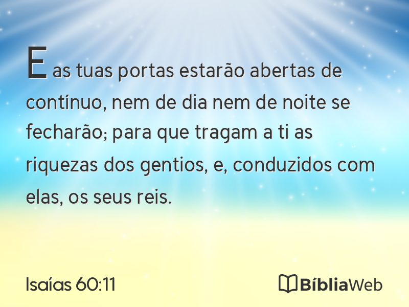 Isaías 60:11 em imagem para compartilhar