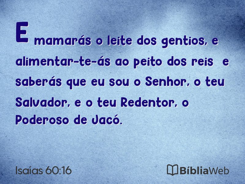 Isaías 60:16 em imagem para compartilhar