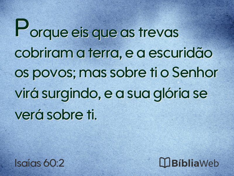 Isaías 60:2 em imagem para compartilhar