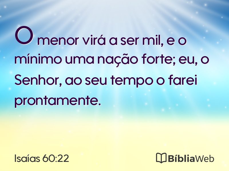 Isaías 60:22 em imagem para compartilhar