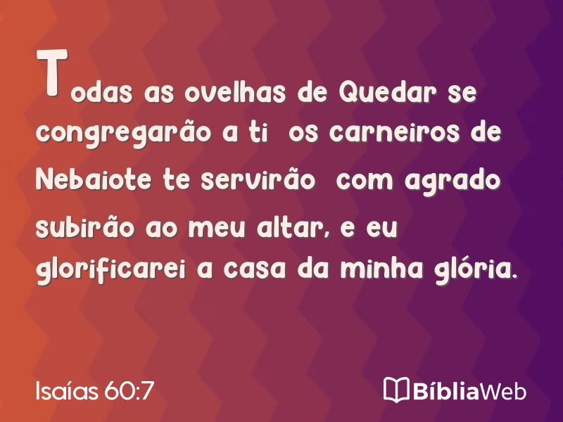 Isaías 60:7 em imagem para compartilhar