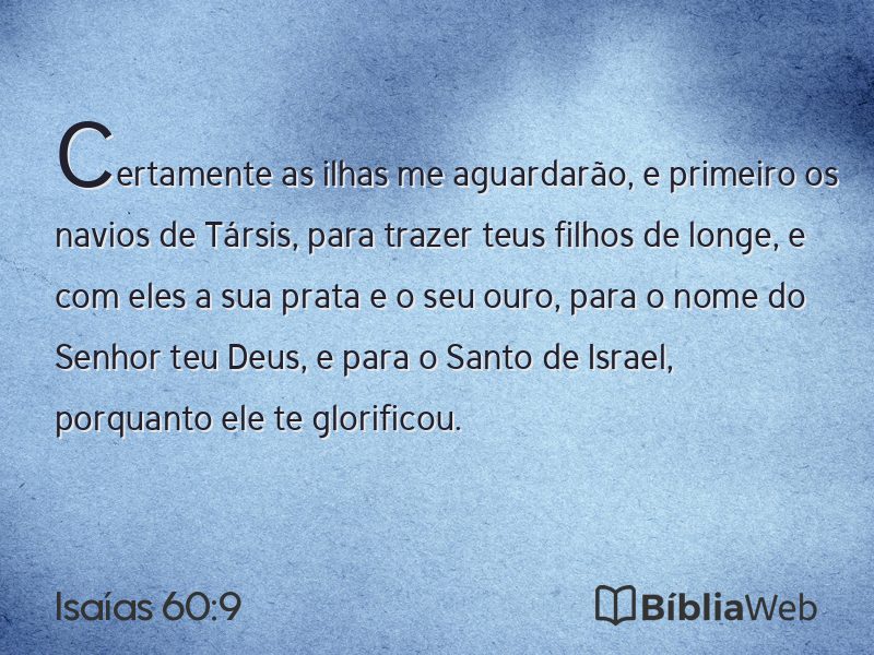 Isaías 60:9 em imagem para compartilhar