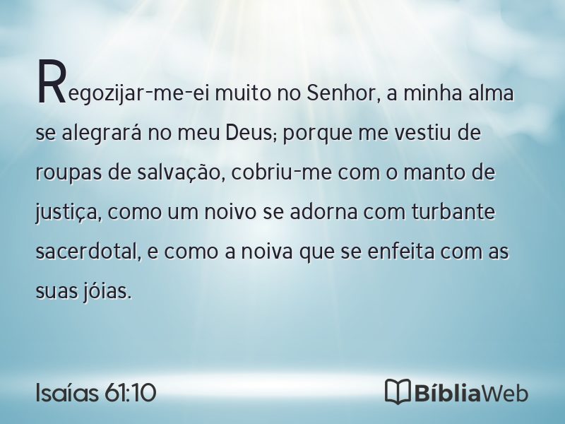 Isaías 61:10 em imagem para compartilhar