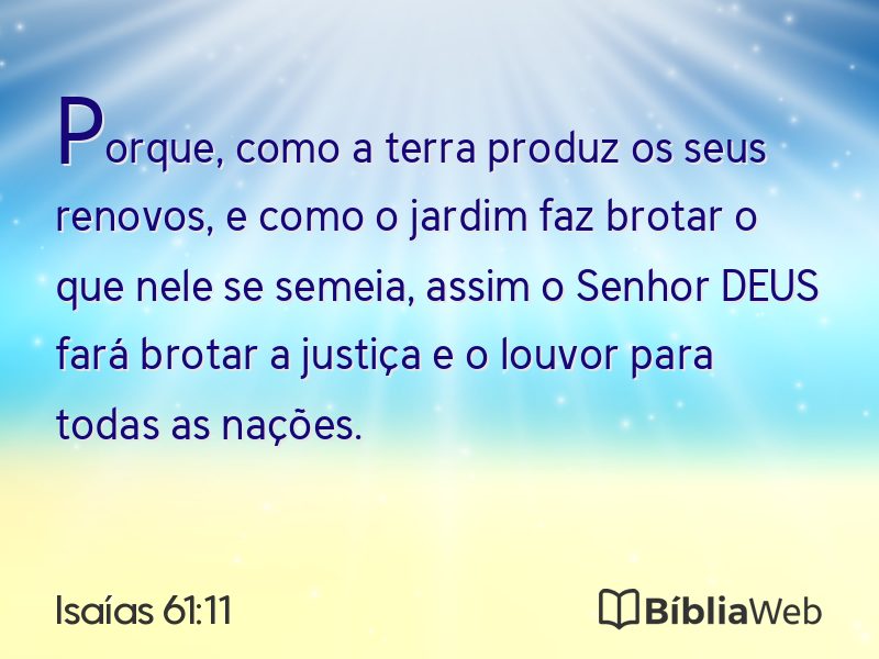 Isaías 61:11 em imagem para compartilhar