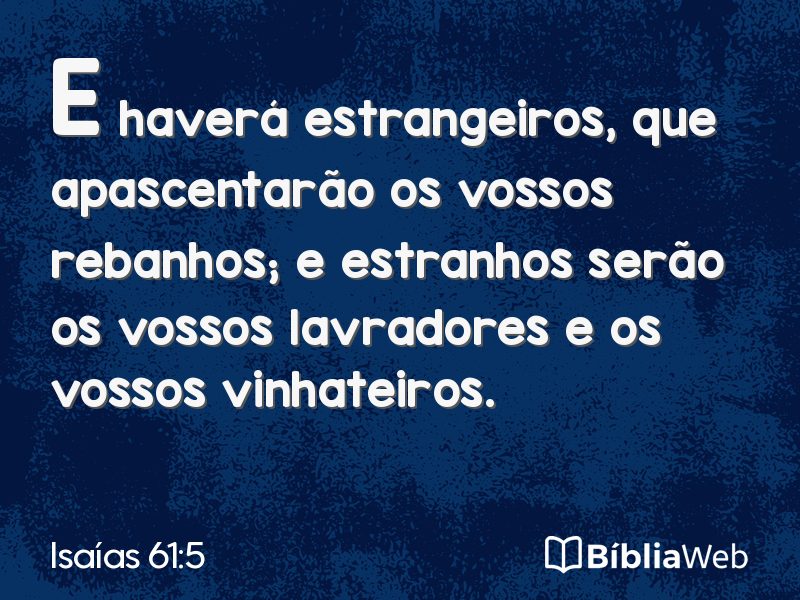 Isaías 61:5 em imagem para compartilhar