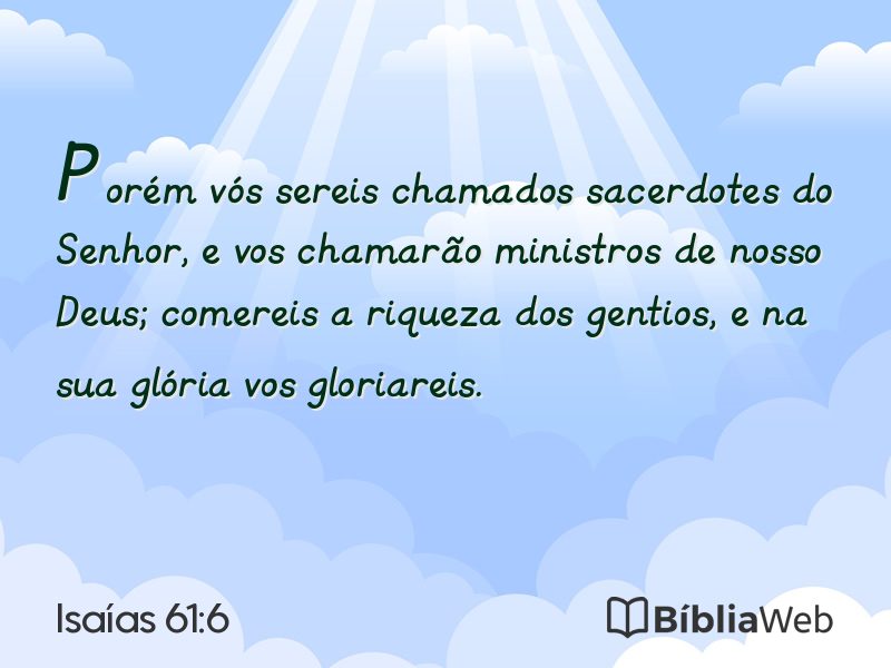 Isaías 61:6 em imagem para compartilhar