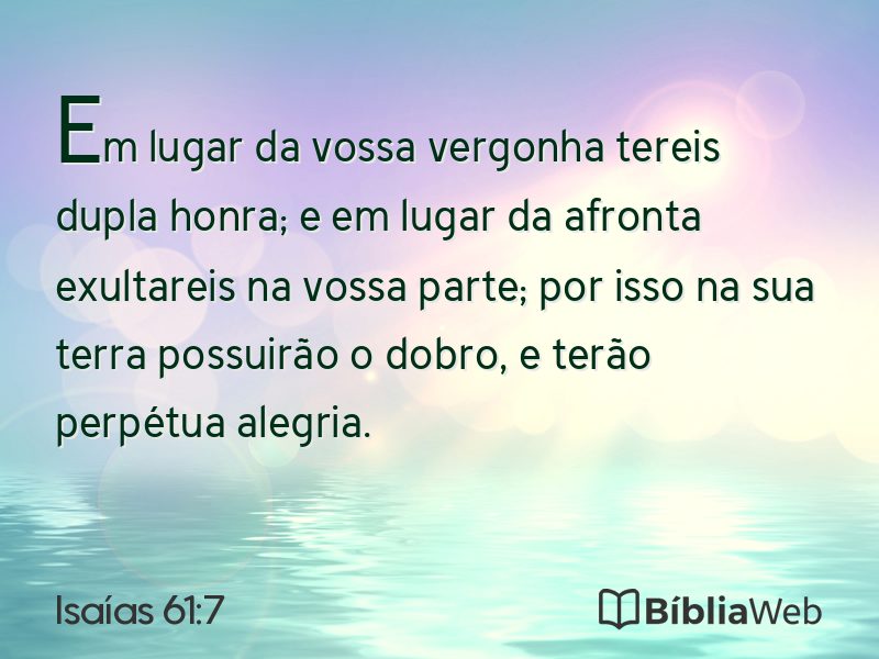 Isaías 61:7 em imagem para compartilhar