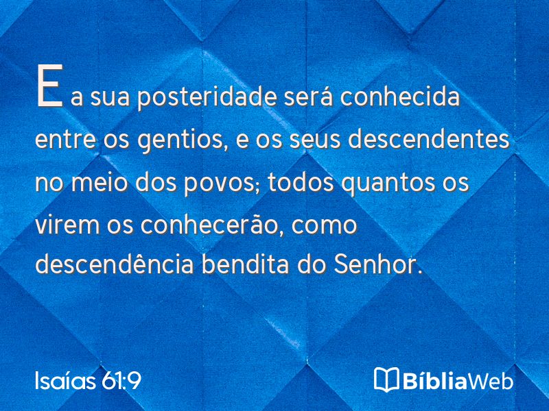 Isaías 61:9 em imagem para compartilhar