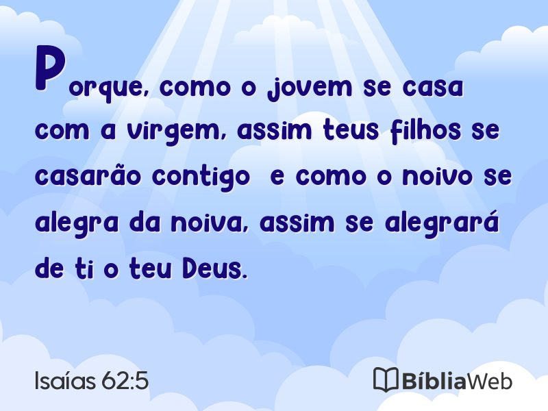 Isaías 62:5 em imagem para compartilhar