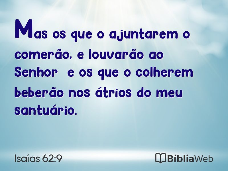 Isaías 62:9 em imagem para compartilhar