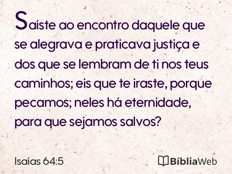Isaías 64:5 em imagem para compartilhar