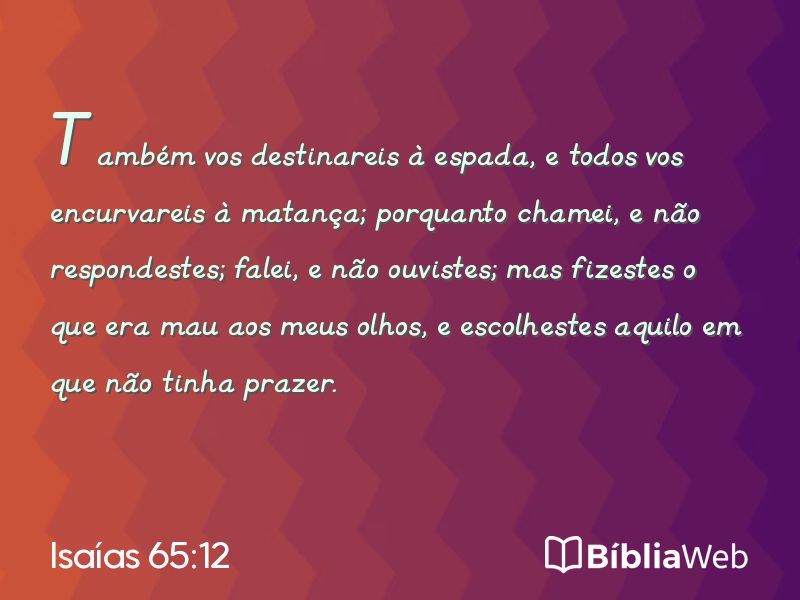 Isaías 65:12 em imagem para compartilhar