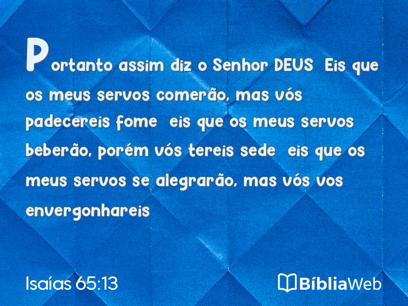 Isaías 65:13 em imagem para compartilhar