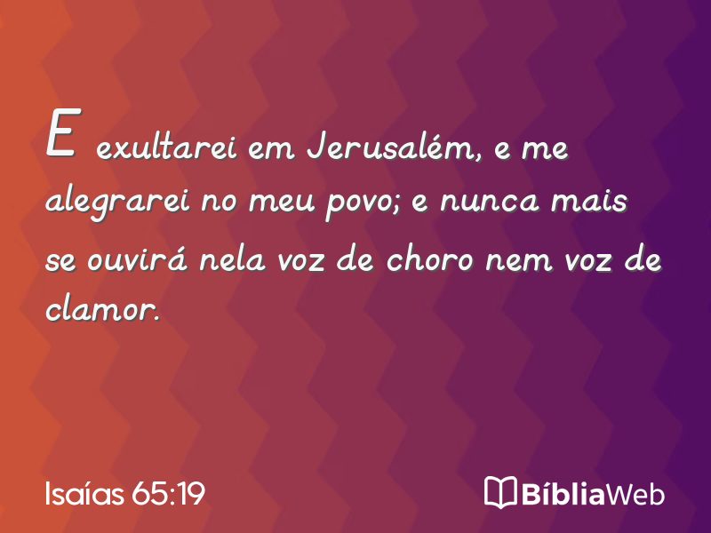 Isaías 65:19 em imagem para compartilhar