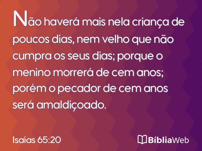 Isaías 65:20 em imagem para compartilhar