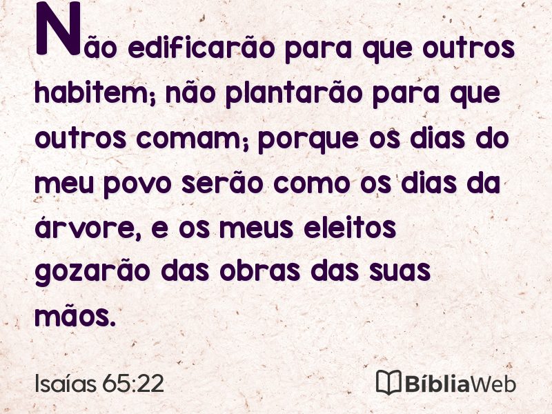 Isaías 65:22 em imagem para compartilhar