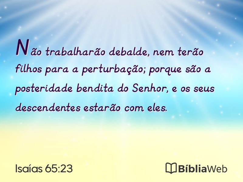 Isaías 65:23 em imagem para compartilhar