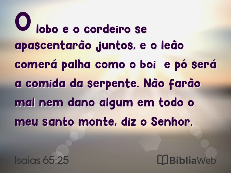 Isaías 65:25 em imagem para compartilhar
