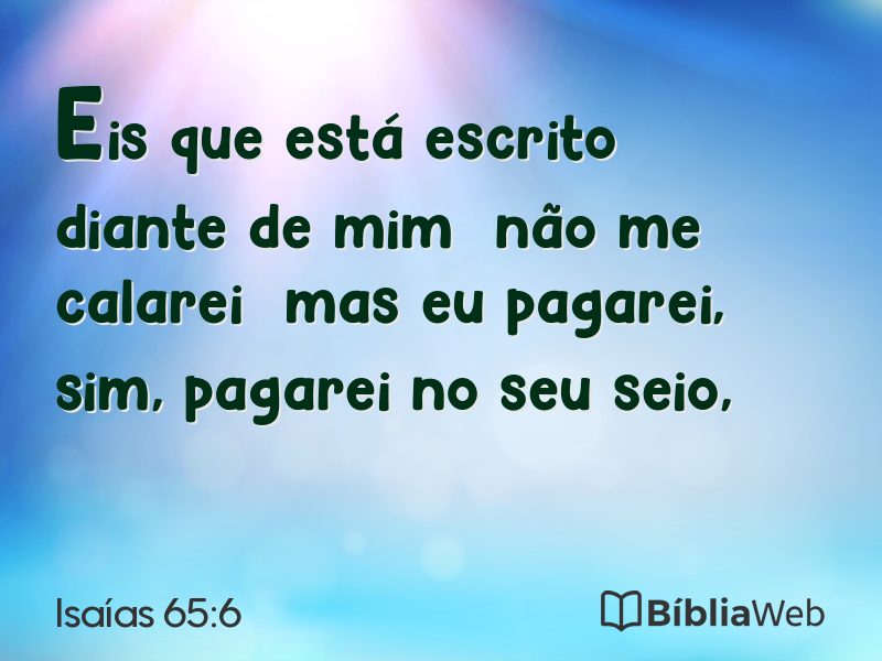 Isaías 65:6 em imagem para compartilhar