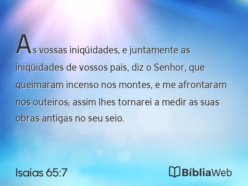 Isaías 65:7 em imagem para compartilhar