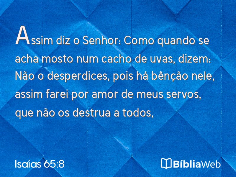 Isaías 65:8 em imagem para compartilhar