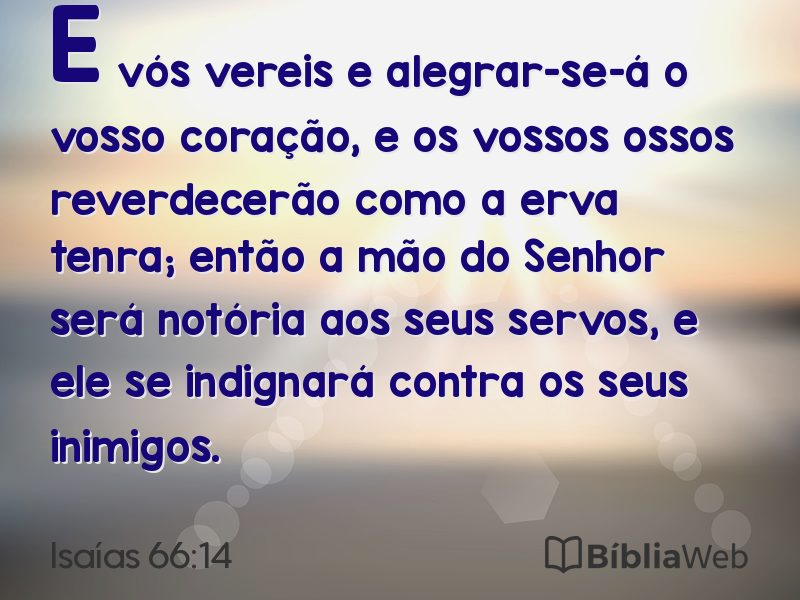 Isaías 66:14 em imagem para compartilhar