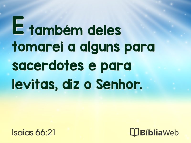 Isaías 66:21 em imagem para compartilhar