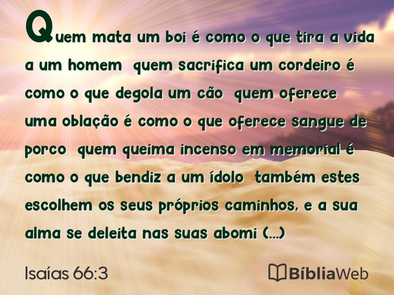 Isaías 66:3 em imagem para compartilhar