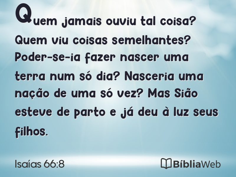 Isaías 66:8 em imagem para compartilhar