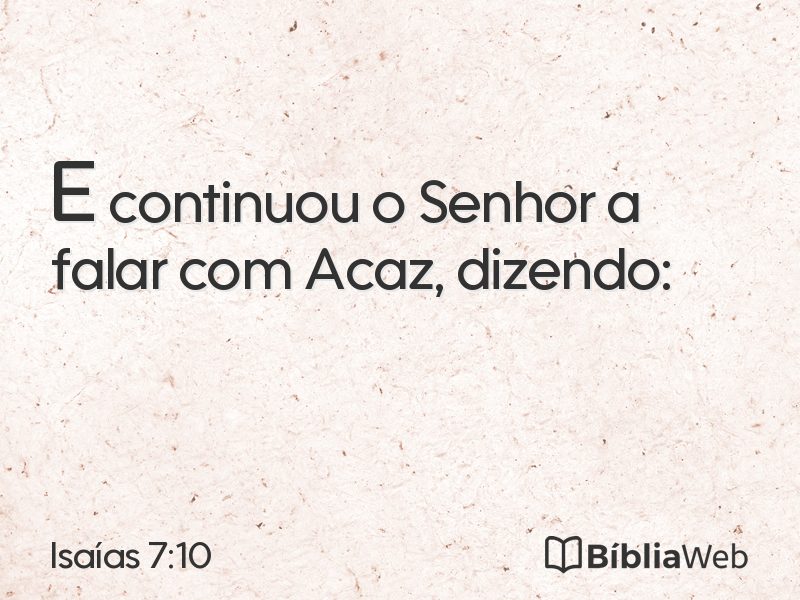 Isaías 7:10 em imagem para compartilhar